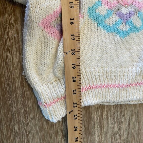 Vintage Mister Noah Sweater Multicolor Sz M Pastel Pearls Cottage Core 90's 80's - Picture 12 of 13